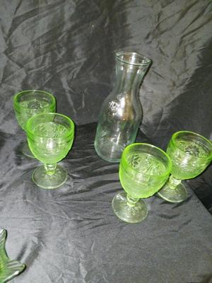 WINE JUG W/ TIARA GLASS GOBLETS