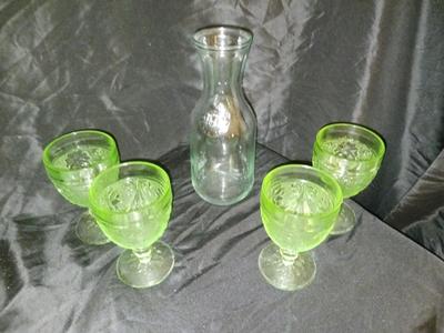 WINE JUG W/ TIARA GLASS GOBLETS