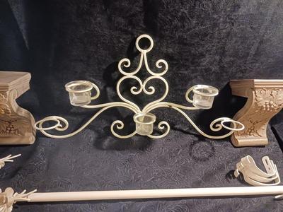 BEAUTIFUL WALL DECOR, CURTAIN RODS AND MATCHING TIEBACKS
