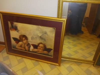 ANGEL PRINT WALL HANGING GS AND MIRROR