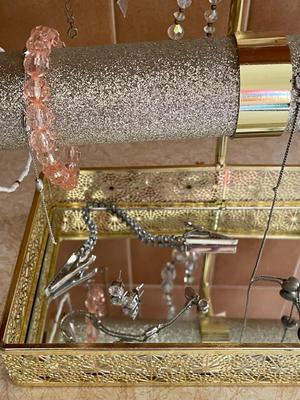 JEWELRY ORGANIZER AND SOME COSTUME JEWELRY
