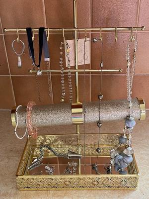 JEWELRY ORGANIZER AND SOME COSTUME JEWELRY