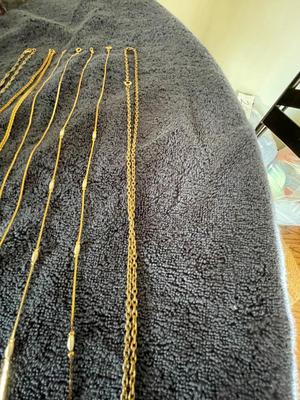 COSTUME JEWELRY CHAINS & 2 PENDANTS