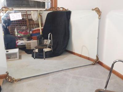 LARGE HEAVY ANTIQUE MIRROR