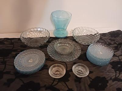 BLUE BUBBLE SERVING PIECES AND MORE
