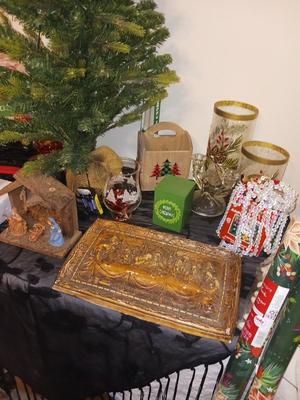 SMALL TREES, WRAPPING PAPER, LIGHTS, LED TREE, AND MORE