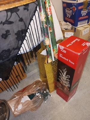 SMALL TREES, WRAPPING PAPER, LIGHTS, LED TREE, AND MORE