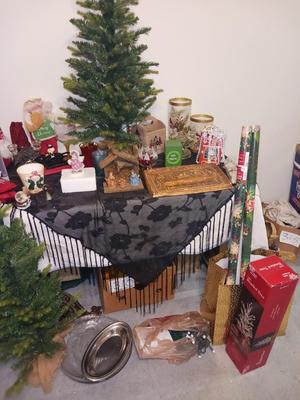 SMALL TREES, WRAPPING PAPER, LIGHTS, LED TREE, AND MORE