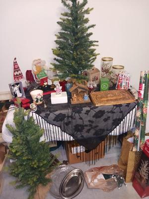 SMALL TREES, WRAPPING PAPER, LIGHTS, LED TREE, AND MORE