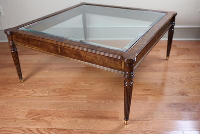 Solid Wood and Glass Coffee Table