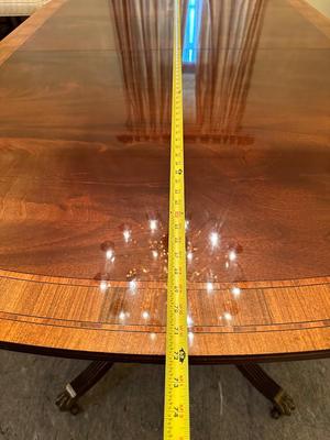 HICKORY WHITE Banded Mahogany Double Pedestal Dining / Banquet Table