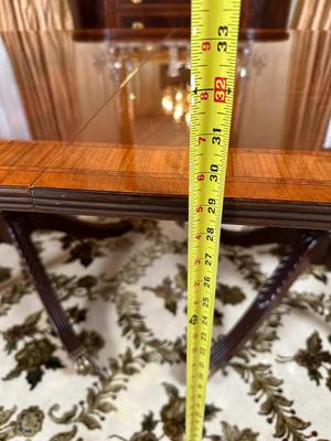 HICKORY WHITE Banded Mahogany Double Pedestal Dining / Banquet Table