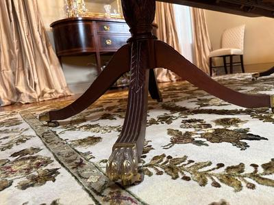 HICKORY WHITE Banded Mahogany Double Pedestal Dining / Banquet Table