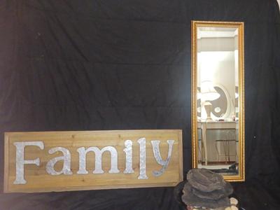 FAMILY SIGN, FULL LENGTH MIRROR, ZEN POND