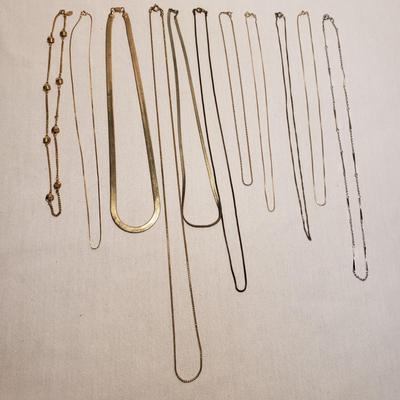 Eleven Classic Silver & Gold Chains, incl. 14K & 925 (ST-KD)