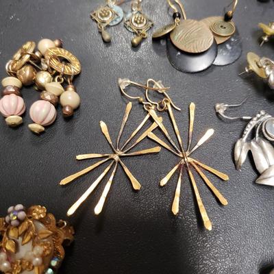 Forty Pairs of Gold and Silver Toned Pierced Earrings W/ Sterling (ST-KD)