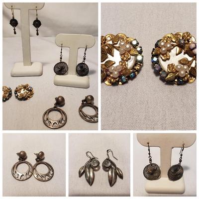 Forty Pairs of Gold and Silver Toned Pierced Earrings W/ Sterling (ST-KD)
