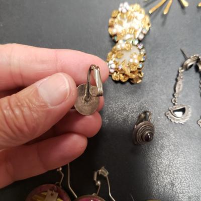 Forty Pairs of Gold and Silver Toned Pierced Earrings W/ Sterling (ST-KD)