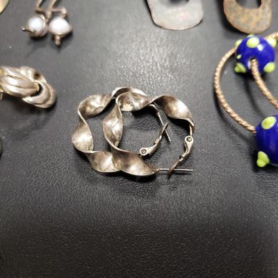 Forty Pairs of Gold and Silver Toned Pierced Earrings W/ Sterling (ST-KD)