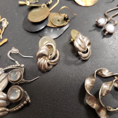 Forty Pairs of Gold and Silver Toned Pierced Earrings W/ Sterling (ST-KD)