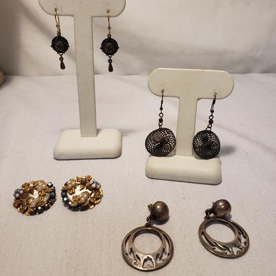 Forty Pairs of Gold and Silver Toned Pierced Earrings W/ Sterling (ST-KD)