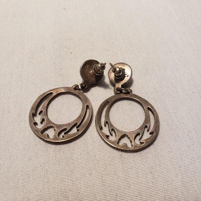 Forty Pairs of Gold and Silver Toned Pierced Earrings W/ Sterling (ST-KD)