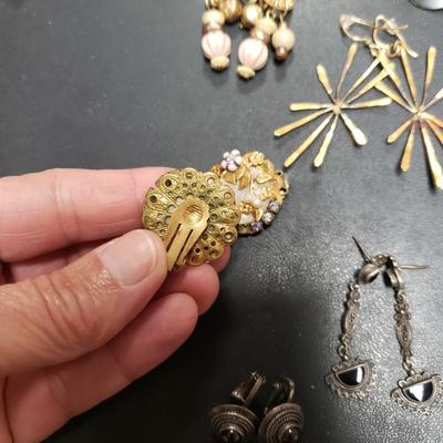 Forty Pairs of Gold and Silver Toned Pierced Earrings W/ Sterling (ST-KD)