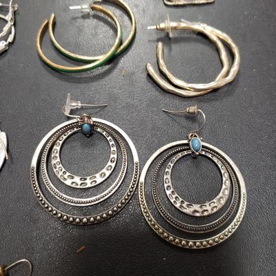 Forty Pairs of Gold and Silver Toned Pierced Earrings W/ Sterling (ST-KD)