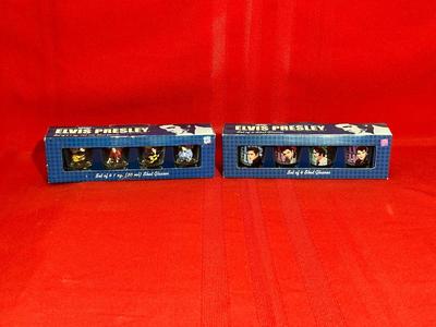 TWO BOXES OF 4 ELVIS SHOT GLASSES