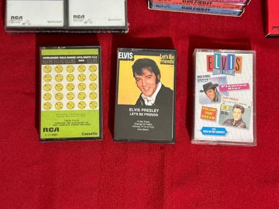 ELVIS PRESLEY MUSIC ON CASSETTES, CD AND 45 RECORD