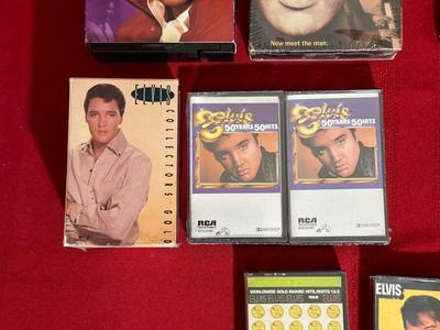 ELVIS PRESLEY MUSIC ON CASSETTES, CD AND 45 RECORD