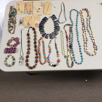 21 Piece Collection of Stone/Beads, Sterling Necklaces & Bracelets (ST-KD)