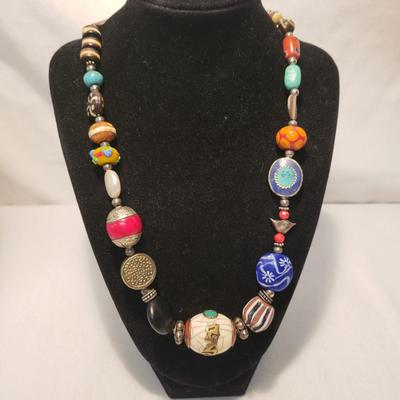 21 Piece Collection of Stone/Beads, Sterling Necklaces & Bracelets (ST-KD)