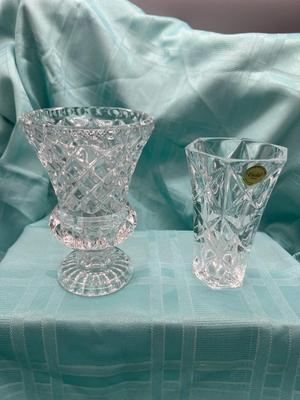 Two crystal vases
