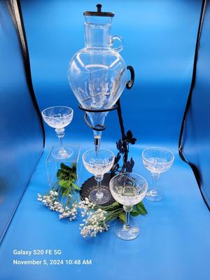 Glass and Iron Decanter