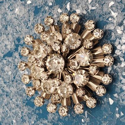 Rhinestone Snowflake Brooch