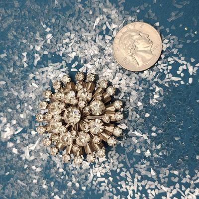 Rhinestone Snowflake Brooch