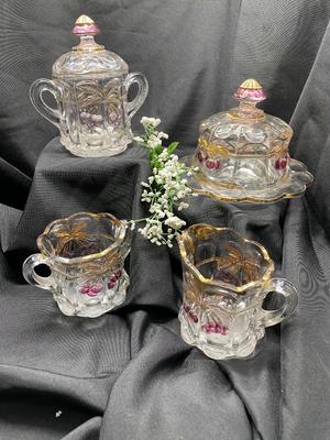 Antique Mosser Glass Buffet Set