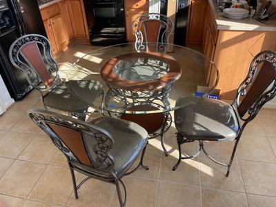 Glass Top Circular Dining Table