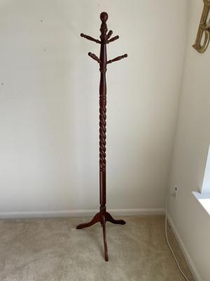 Solid Wood Twist Top Coat Rack
