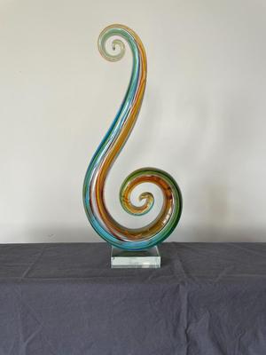 Hand Blown Murano Glassware Art Glass Sculpture Music Treble Clef Note (1 of 2)