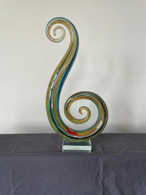 Hand Blown Murano Glassware Art Glass Sculpture Music Treble Clef Note (2 of 2)