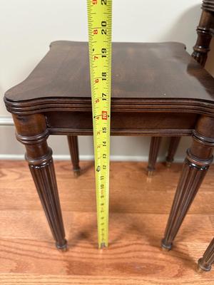 Henredon Solid Dark Walnut Nesting Tables. (See Details)