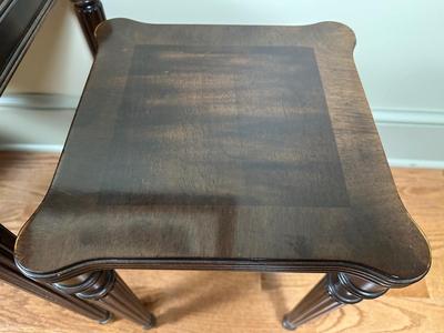 Henredon Solid Dark Walnut Nesting Tables. (See Details)