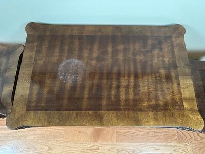 Henredon Solid Dark Walnut Nesting Tables. (See Details)