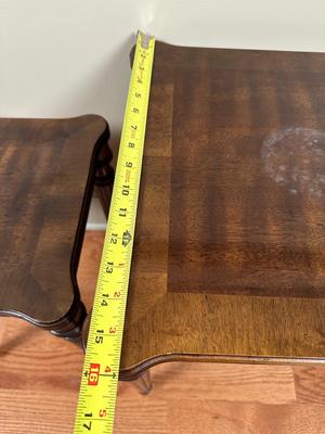 Henredon Solid Dark Walnut Nesting Tables. (See Details)