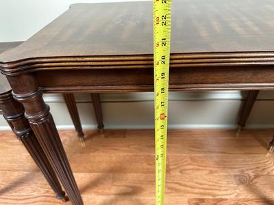 Henredon Solid Dark Walnut Nesting Tables. (See Details)