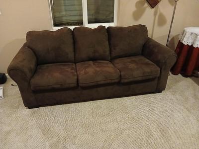 United Furniture Industries Suede like full sized sofa couch