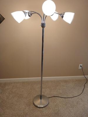Chrome Portable Luminaire Lamp adjustable lights 57"
