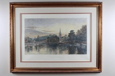 Framed "Great Marlow" Etched By A Brunet Delaines / Printed By Vicat Cole R.A.